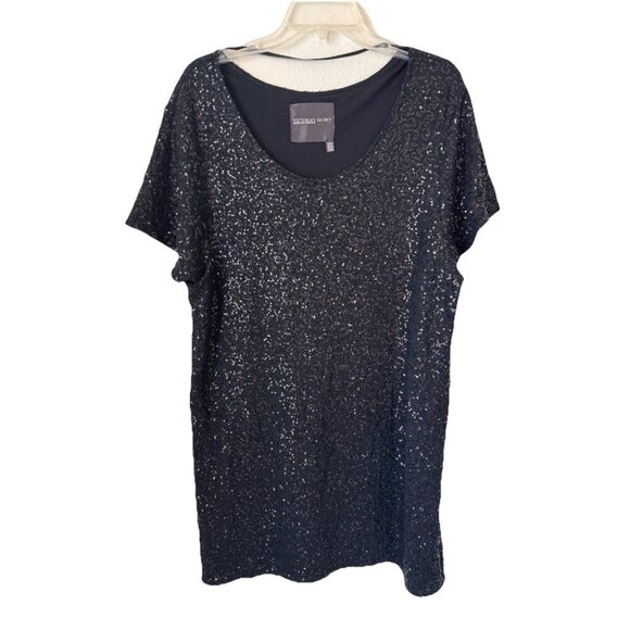 Victoria’s Secret Mini Dress Size Medium Black Sequin Supermodel Essentials $98 - Picture 1 of 13